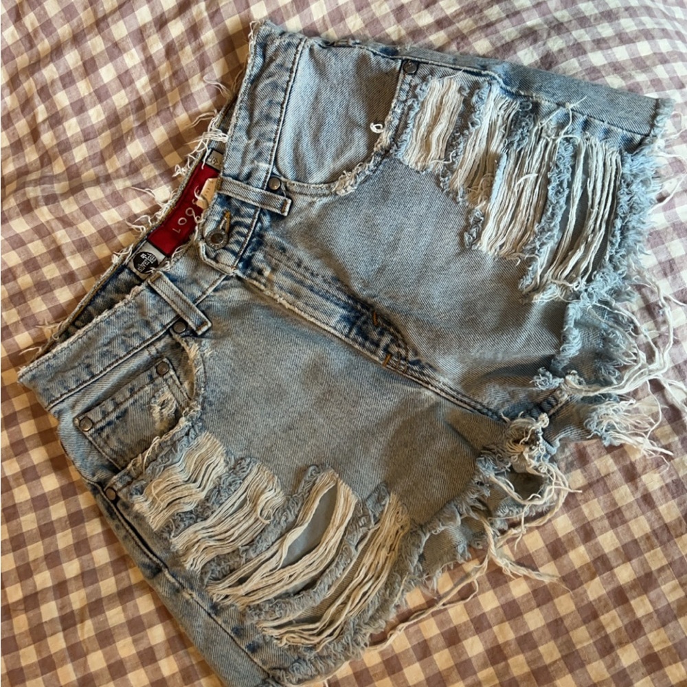 Vintage Silver Tab Levis Distressed Jean Shorts